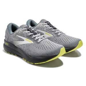 Brooks GHOST 16 Men's Gray and Yellow Athletic Shoes- worn very lightly